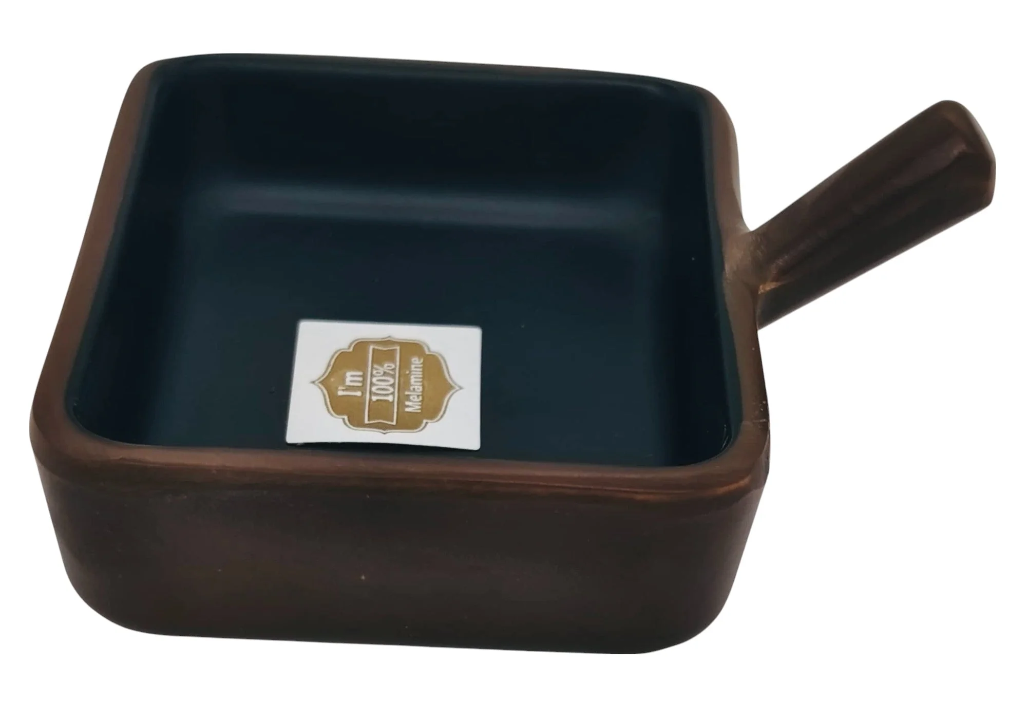 HARMONY Melamine Sauce Dish with Handle 7cm*6cm*2cm, Brown/Black
