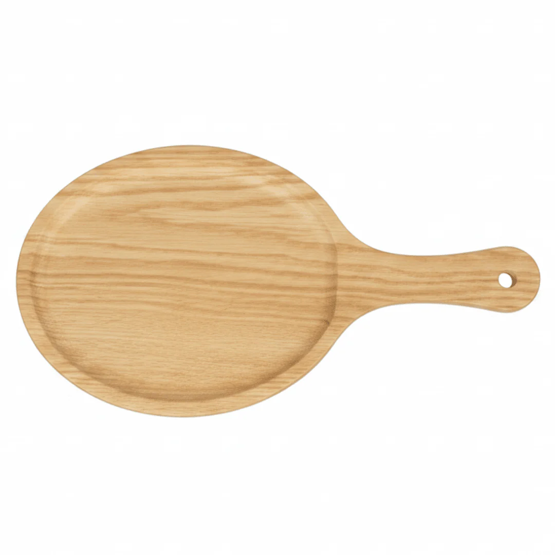 Harmony Oval Wood Grain Melamine Pizza Serving Plate Lightweight Durable 24×18 cm