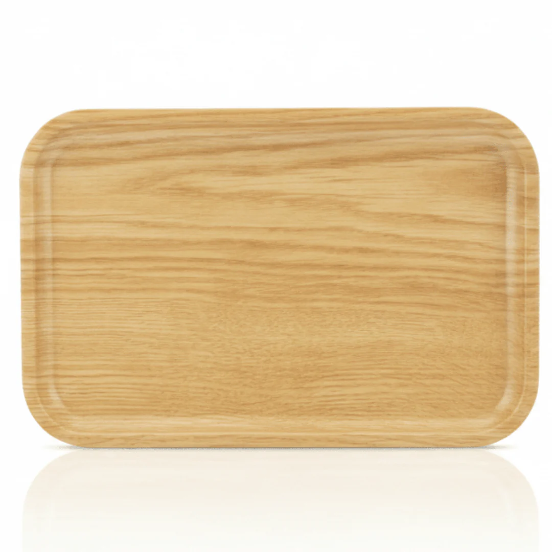 Harmony Premium Wood Grain Rectangular Melamine Serving Plate Medium Size Durable 30×20 cm