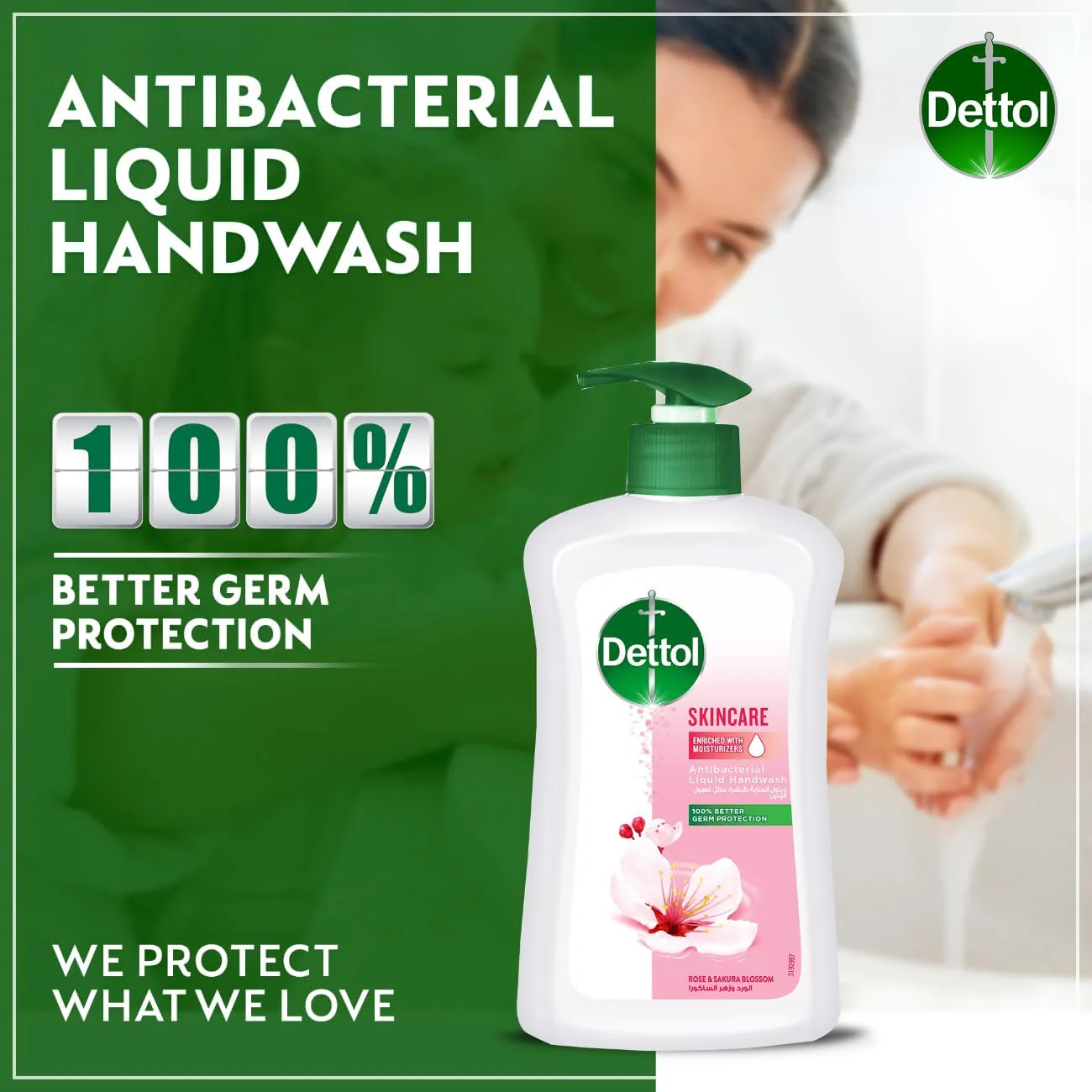 Dettol Skincare Liquid Handwash Pump, Rose & Sakura Blossom Scent, 400ml - Image 5