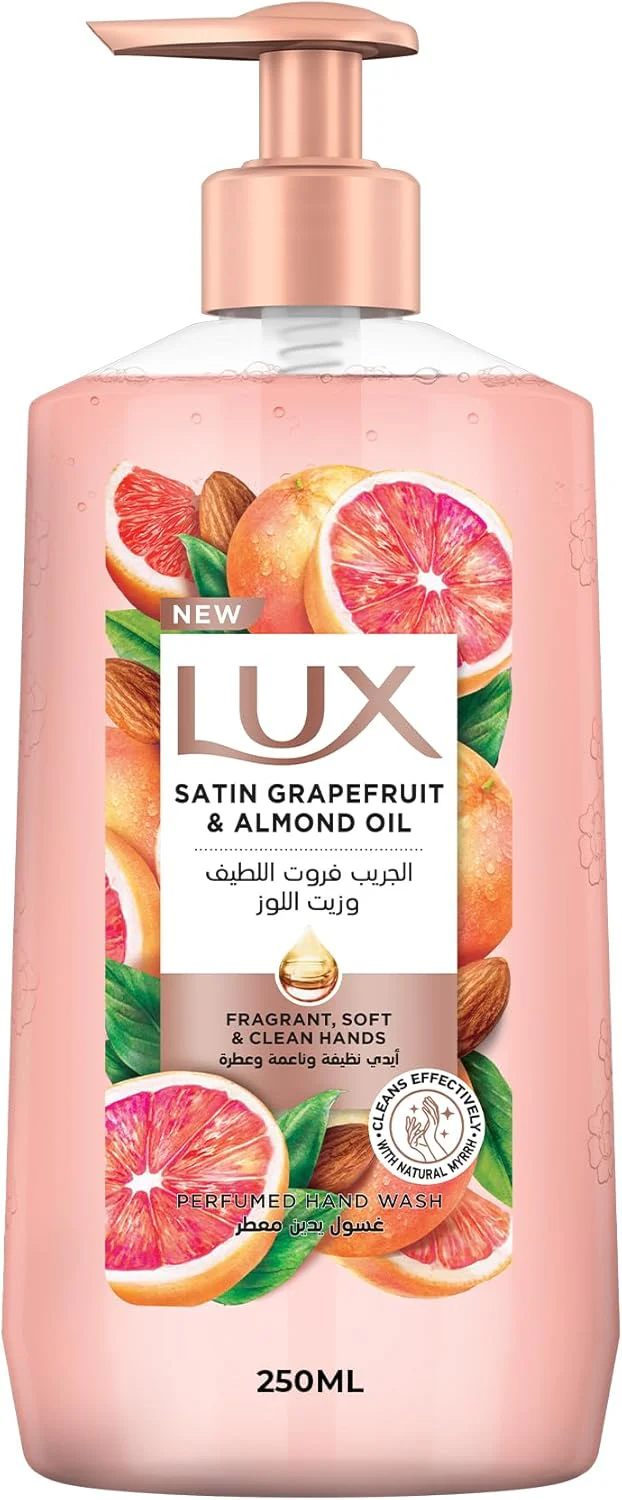 LUX Perfumed Hand Wash, Satin Grapefruit and Almond Oil, for Fragrant, Soft & Clean Hands, 250ml