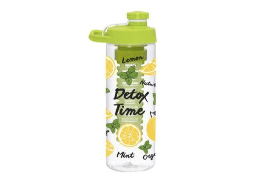 Herevin 900ml Bottle with Fruit Infuser - Strawberry, Detox Time