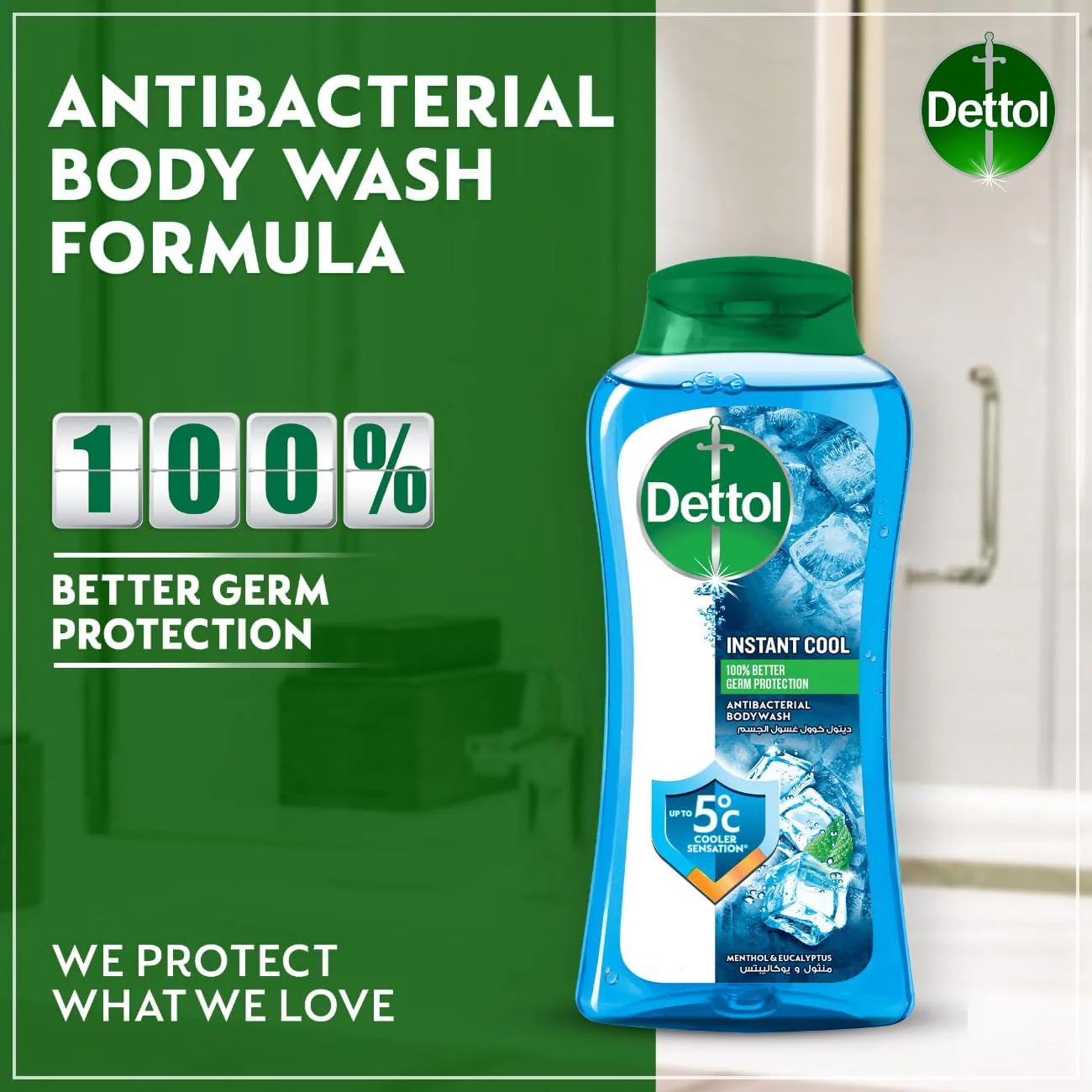 Dettol Cool Shower Gel & Body Wash, Menthol & Eucalyptus Scent, 250ml - Image 2