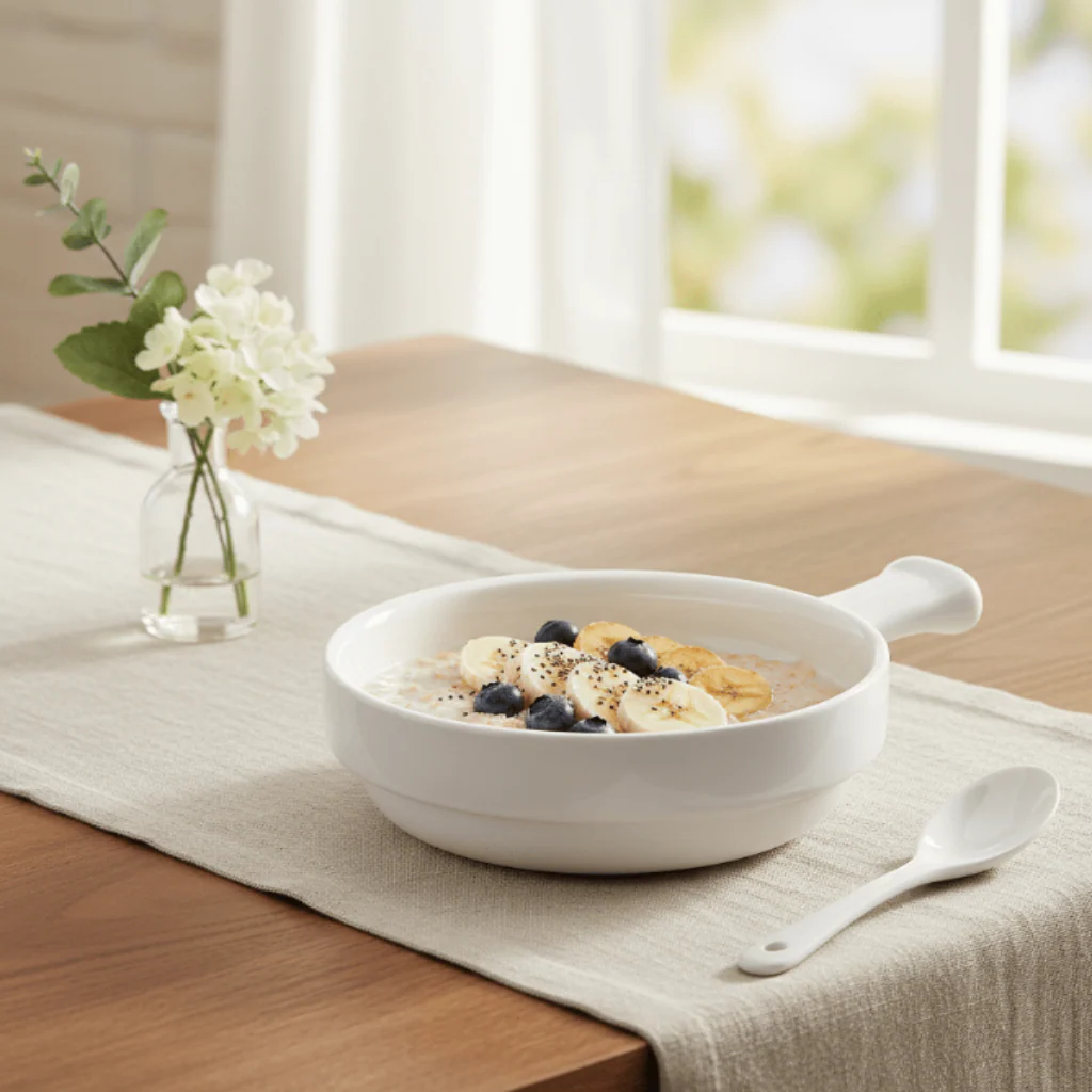 Symphony Pie Dish Set – 2 White Ceramic Dishes (21×14.5×4.6 cm) - Image 2