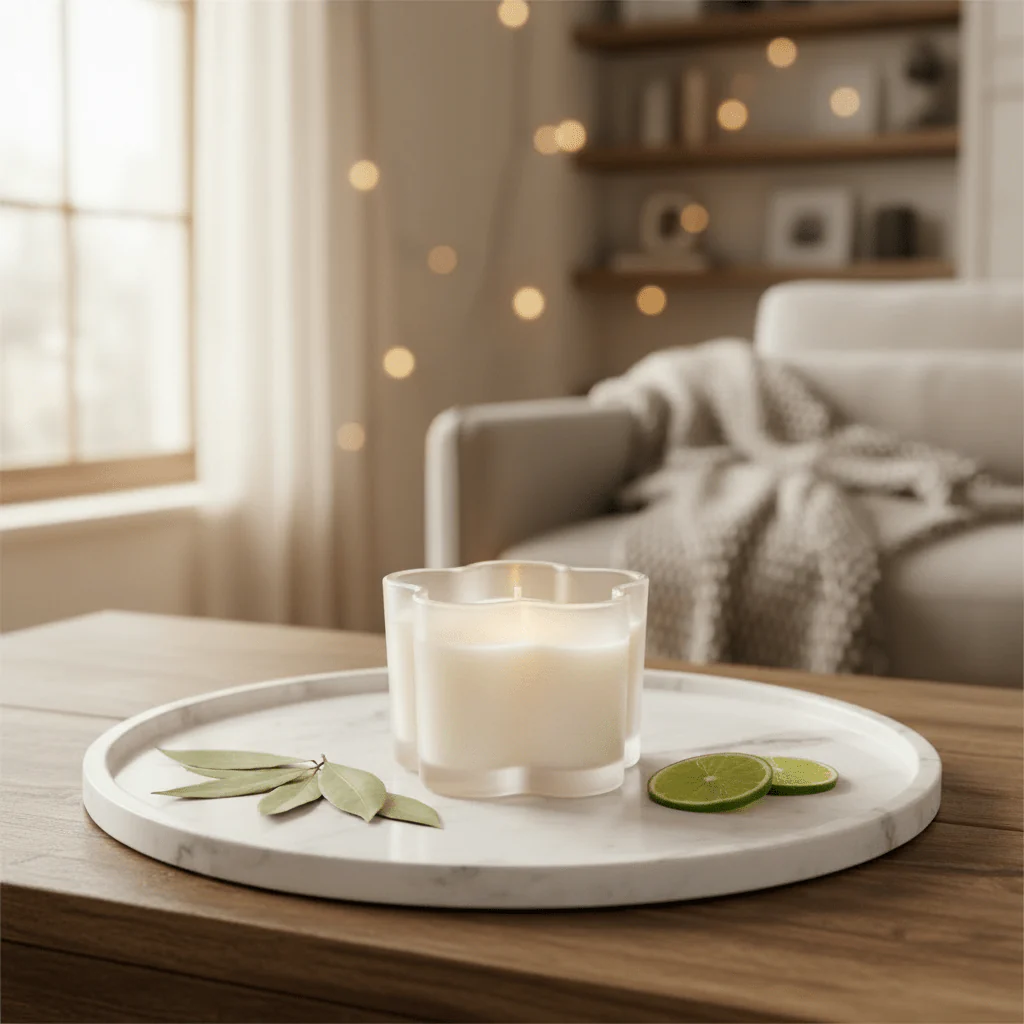 Home Fragrance Bay Leaf & Lime Decorative Aromatherapy Candle for Home and Office – 8 × 6 cm - Image 2
