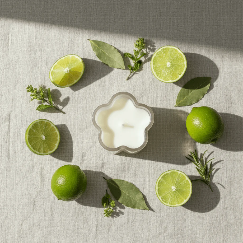 Home Fragrance Bay Leaf & Lime Decorative Aromatherapy Candle for Home and Office – 8 × 6 cm - Image 4