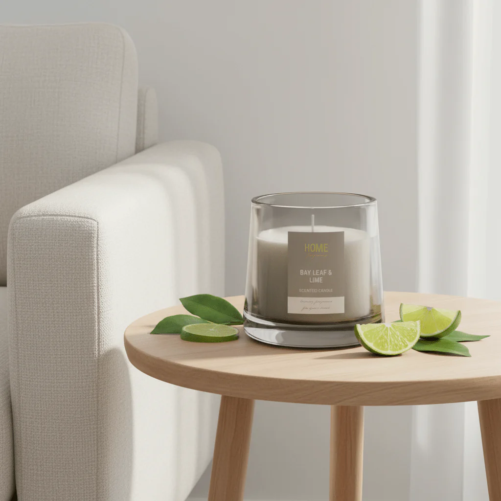 Home Fragrance Bay Leaf & Lime Large Aromatherapy Candle for Elegant Home Décor – 12 × 10 cm - Image 4