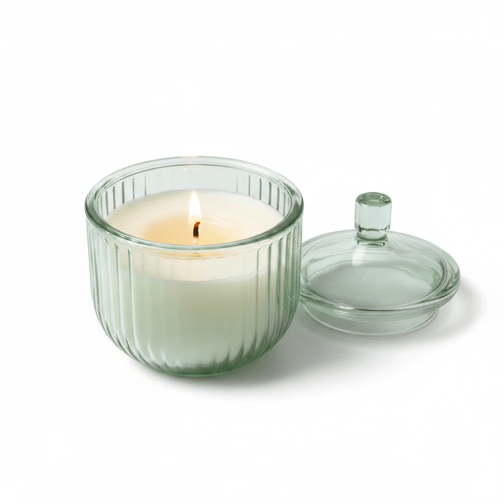 Home Fragrance Eucalyptus & Mint Relaxing Aromatherapy Candle with Glass Jar – 12 cm - Image 4