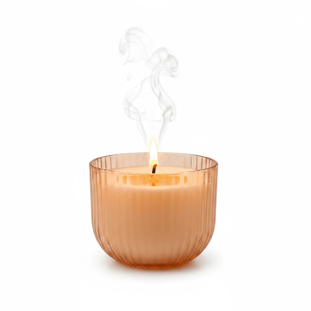 Home Fragrance Immersion & Golden Pink Decorative Scented Candle with Glass Jar – 12 cm - Image 3
