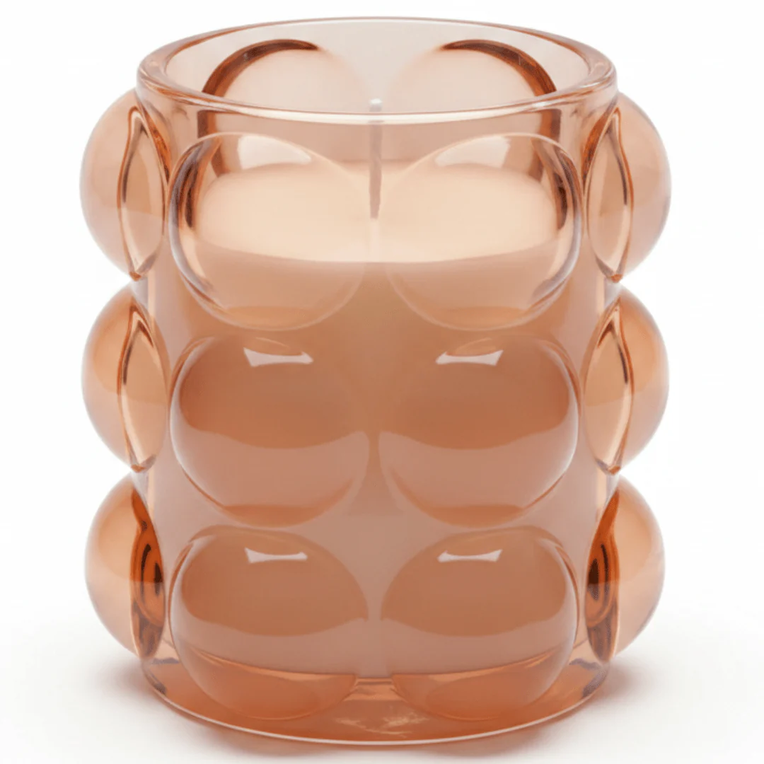 Home Fragrance Immersion & Golden Pink Mini Luxury Fragrance Candle with Glass Cup – 9 cm