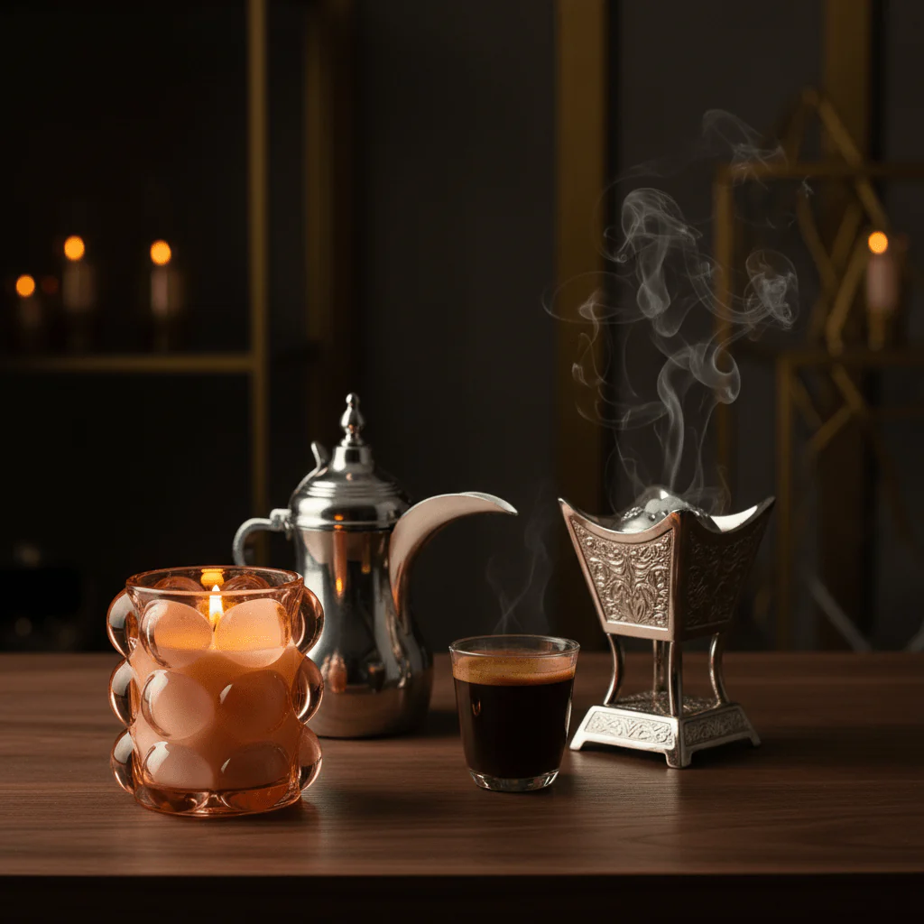 Home Fragrance Immersion & Golden Pink Mini Luxury Fragrance Candle with Glass Cup – 9 cm - Image 4