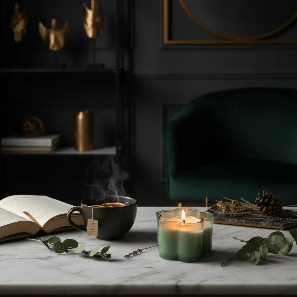Home Fragrance Lakeside Forest Nature Inspired Scented Candle for Relaxation – 8 × 6 cm - Image 3