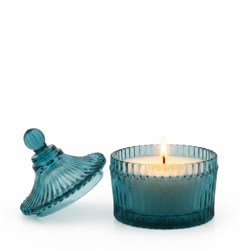Home Fragrance Pear & Freesia Floral Scented Candle with Decorative Glass Jar – 10 cm - Image 3