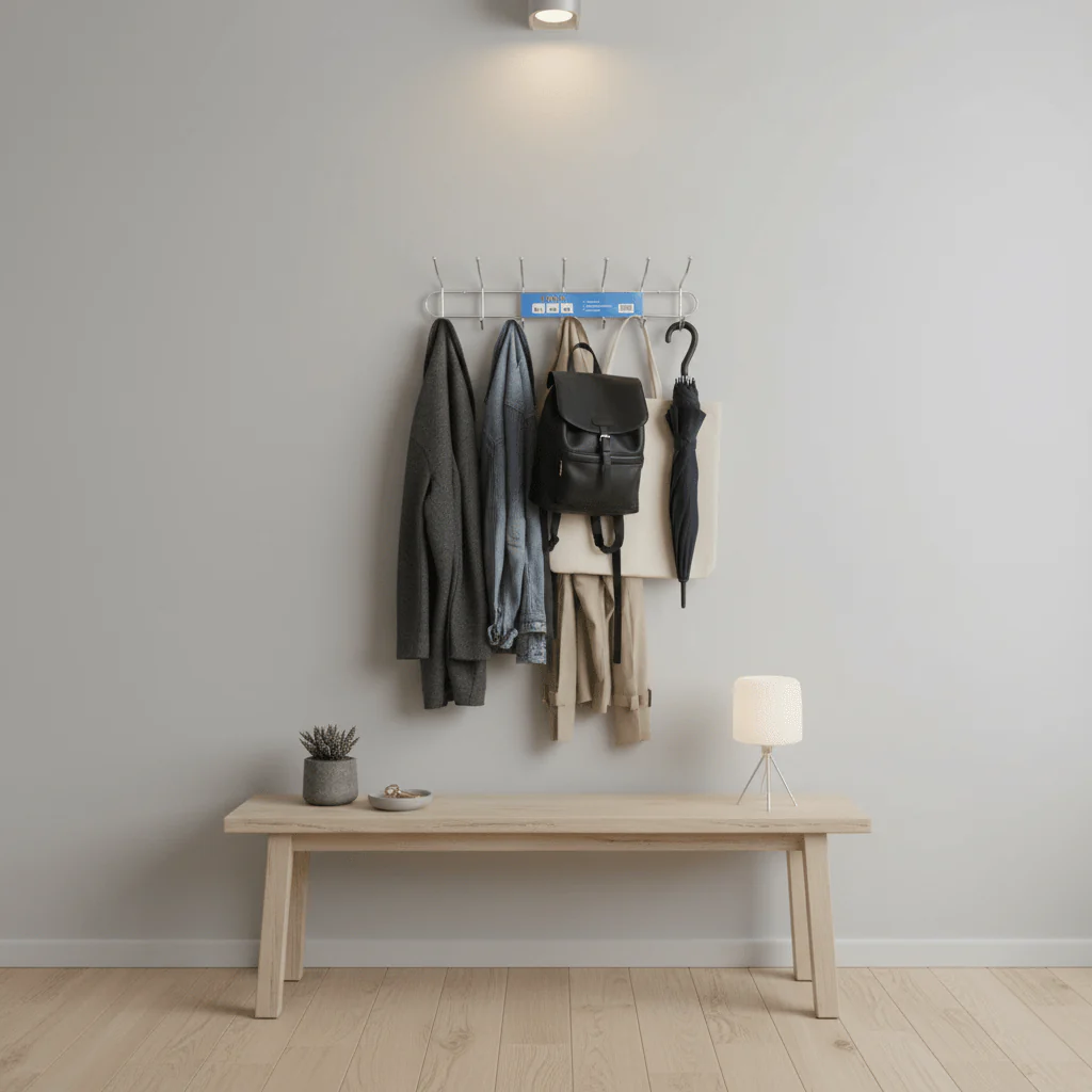Hook Wall Mounting Hanger 58cm, Chrome - Image 2