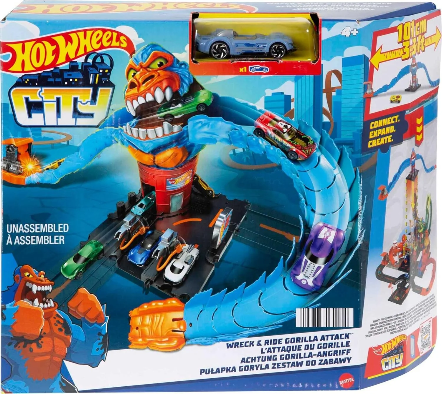 Hot Wheels City Nemesis, Wreck & Ride Gorilla Attack 101cm, Connect-Expand-Create, HDR30 - Image 7