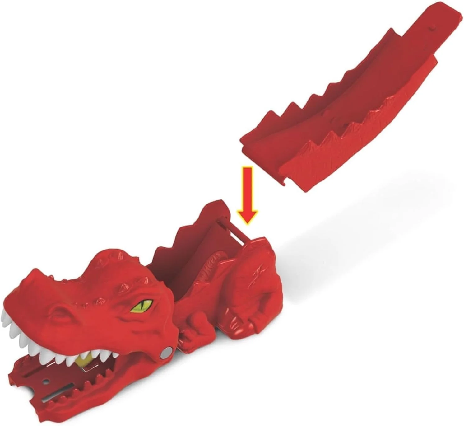 Hot Wheels Dino Launcher, Assemble Dino and Launch the Car, Red - Image 2