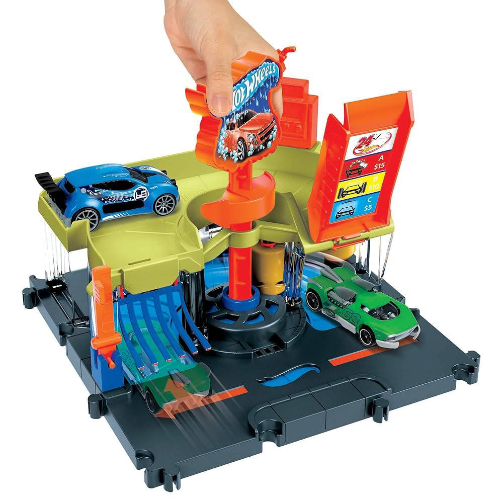 Hot Wheels Downtown Express Car Wash Station Playset, Multicolor - Image 2