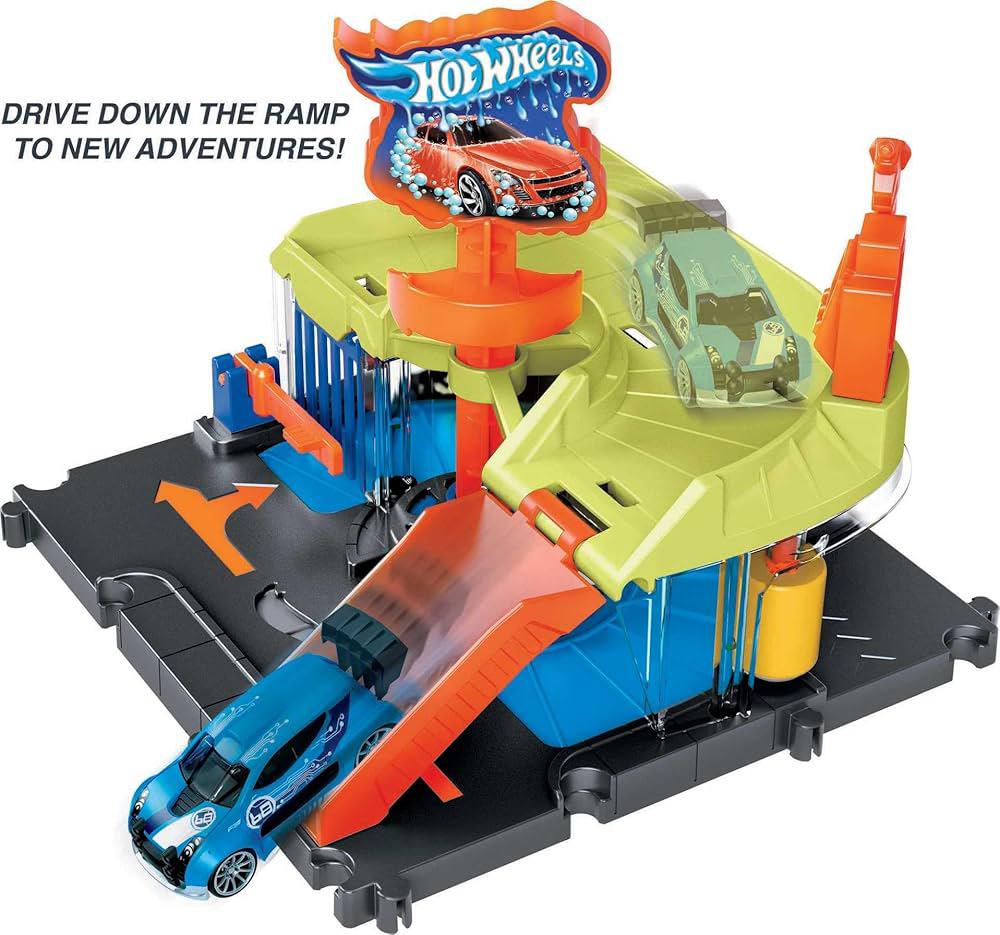 Hot Wheels Downtown Express Car Wash Station Playset, Multicolor - Image 3