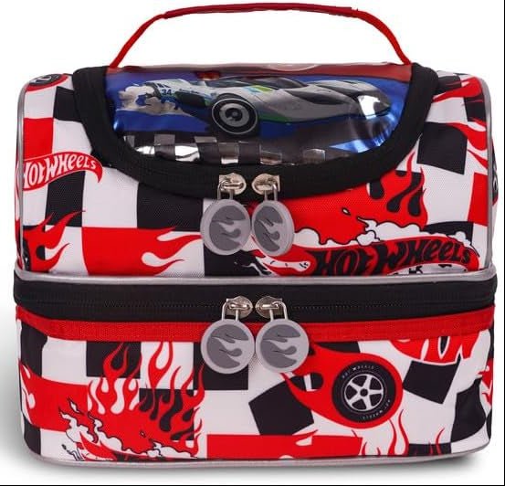 Hot Wheels Racing Team 2-Compartment Lunch Box Bag 22cm*18cm*16cm- RLB146