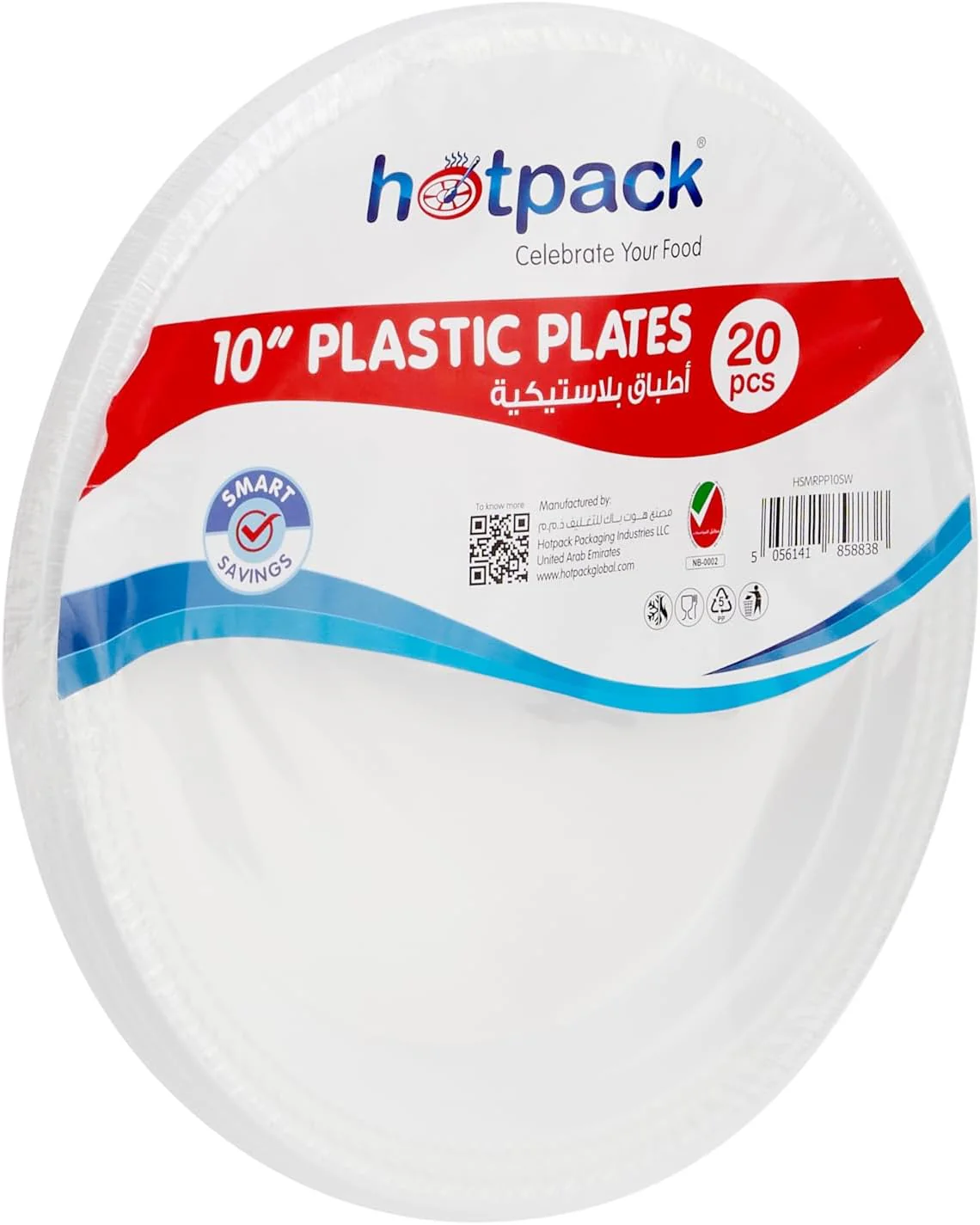 Hotpack 20pcs Round Plastic Plate 10" - Image 2