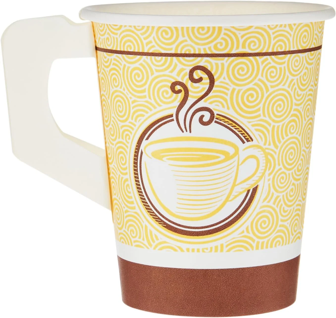 Hotpack 9oz Printed Paper Cups with Handle – Heavy Duty Coffee Cups (50 Count)