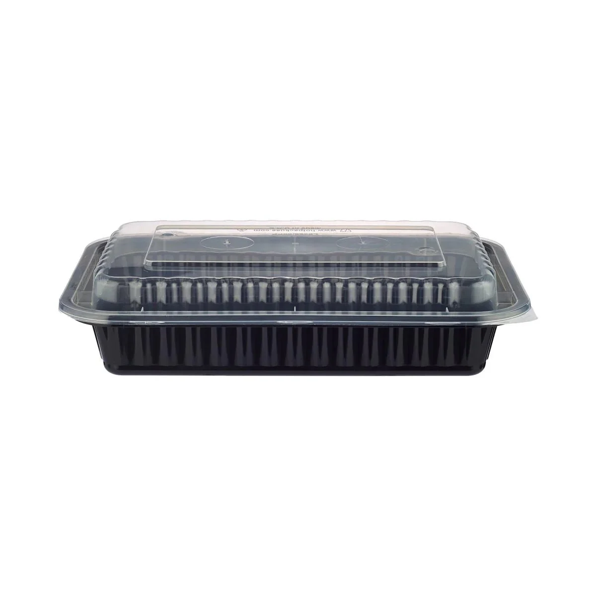 Hotpack Classique Range 5pcs Rectangular Black Base Container with Lid 28oz - Image 3