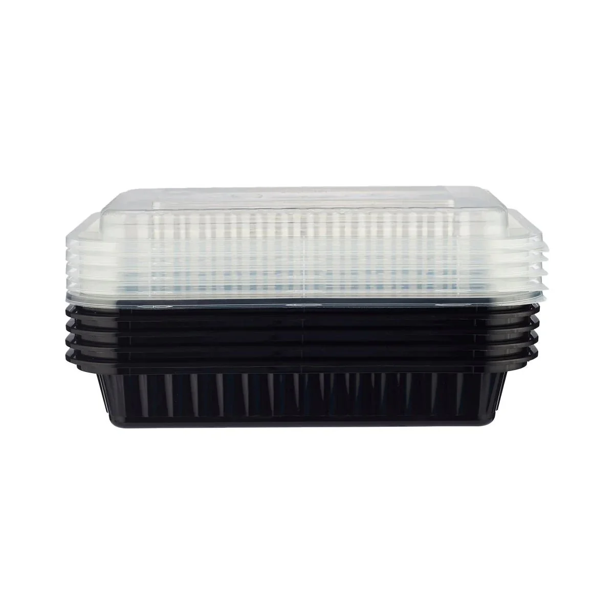 Hotpack Classique Range 5pcs Rectangular Black Base Container with Lid 58oz