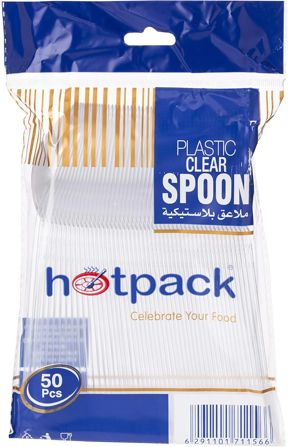 Hotpack Disposable Plastic Spoons 50pcs – Clear Transparent