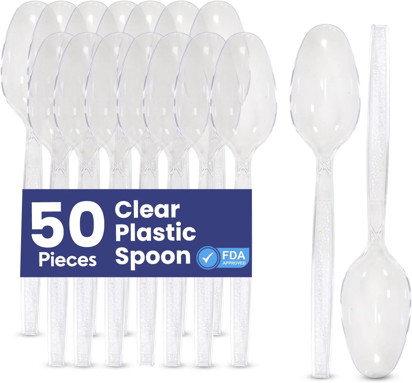 Hotpack Disposable Plastic Spoons 50pcs – Clear Transparent - Image 2
