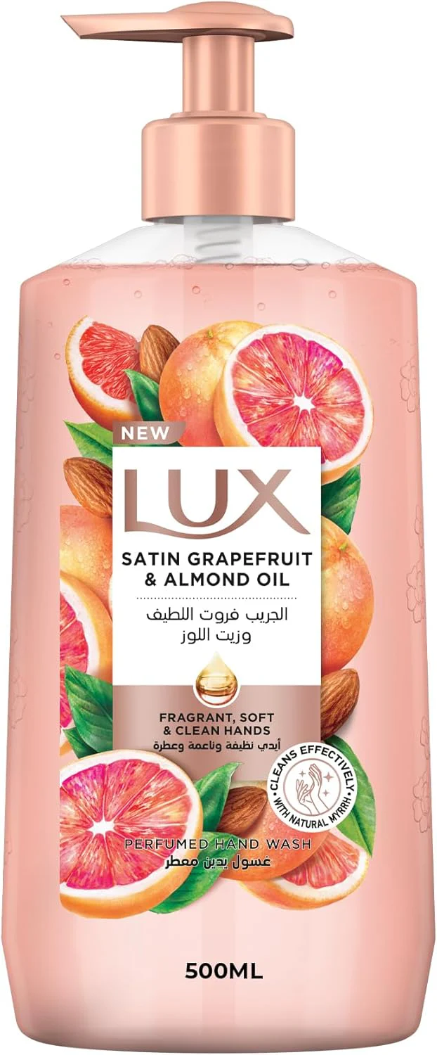 LUX Perfumed Hand Wash, Satin Grapefruit and Almond Oil, for Fragrant, Soft & Clean Hands, 500ml - Image 3