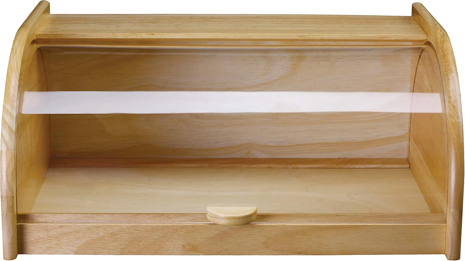 Billi Wooden Bread Box with Sliding Acrylic Lid – Beige | 27×40×18 cm
