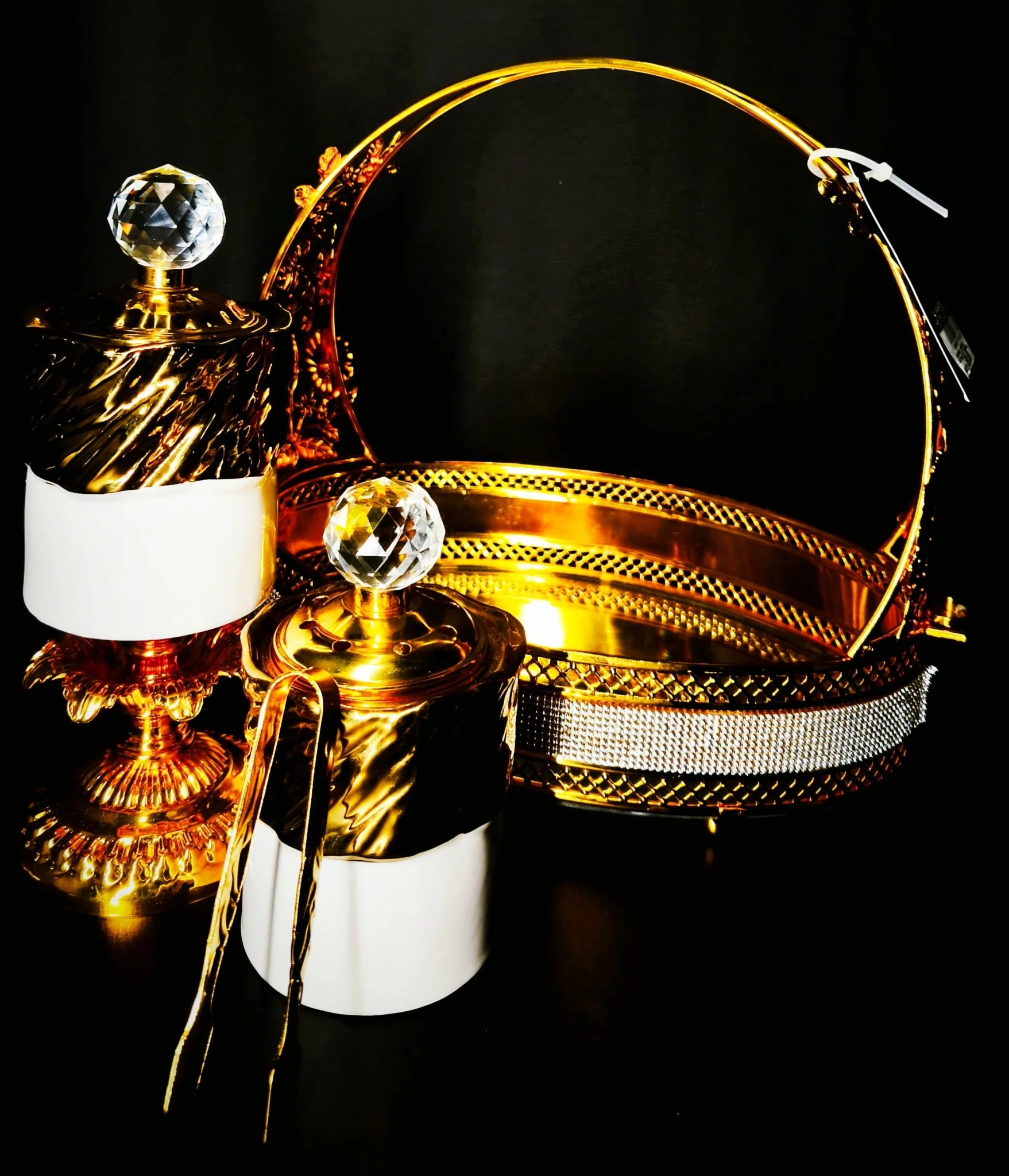 Incense Burner With Tray Set Golden White - Image 3