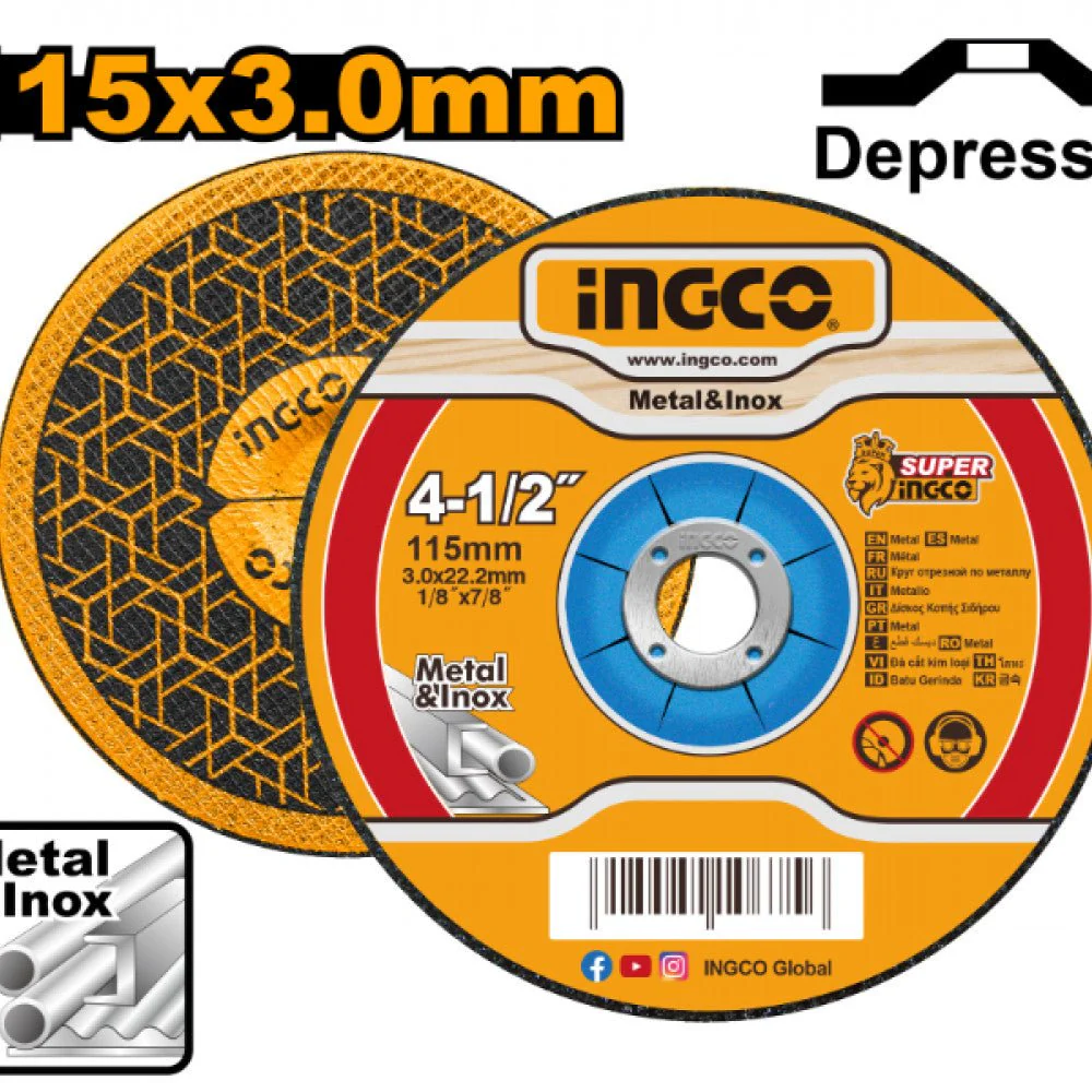 INGCO Metal Cutting Disc 115mm x 3mm, 1pc