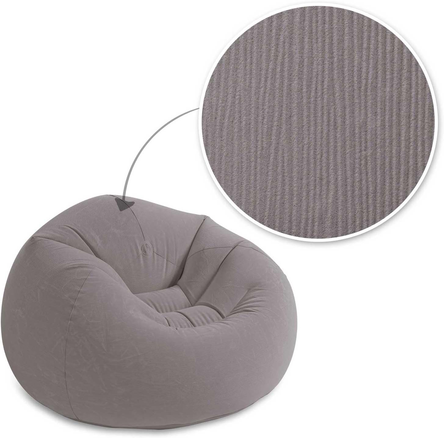 Intex Beanless Bag Inflatable Chair – Grey | 107 x 104 x 69 cm - Image 3