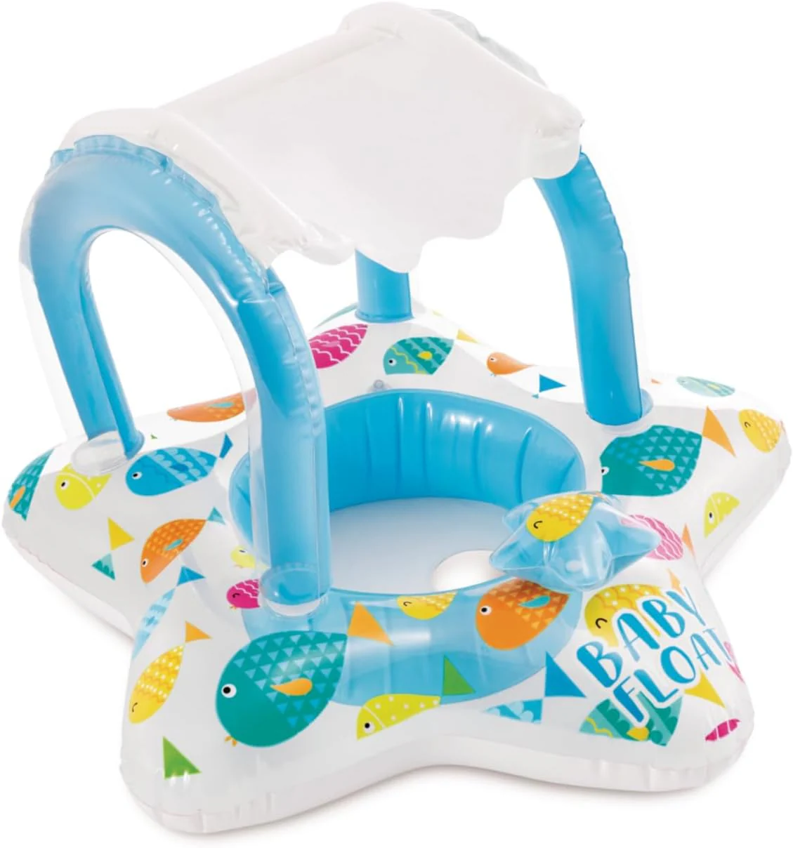 Intex Baby Float with Sun Canopy – Fish Design | 81 x 79 cm