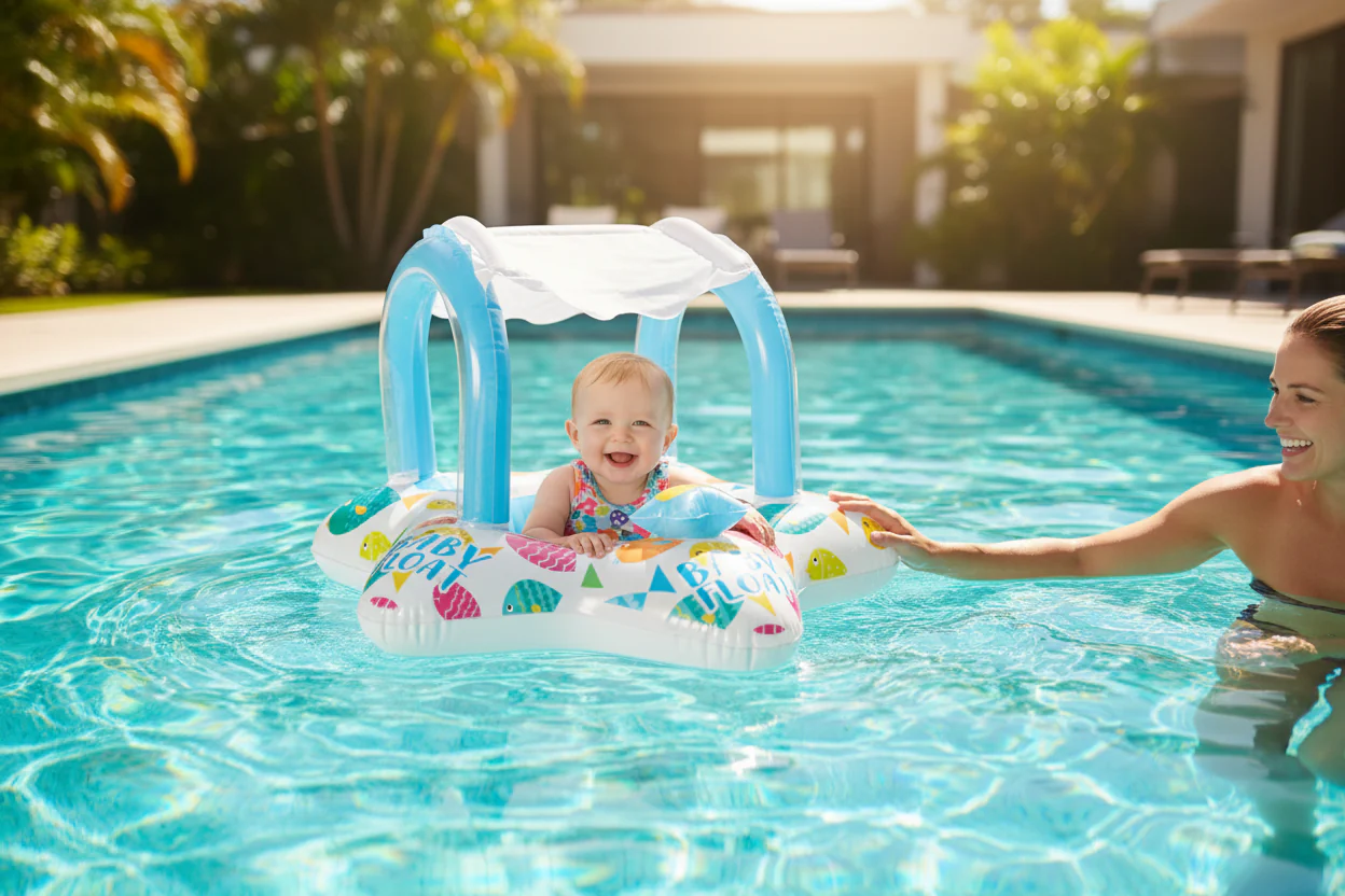 Intex Baby Float with Sun Canopy – Fish Design | 81 x 79 cm - Image 2