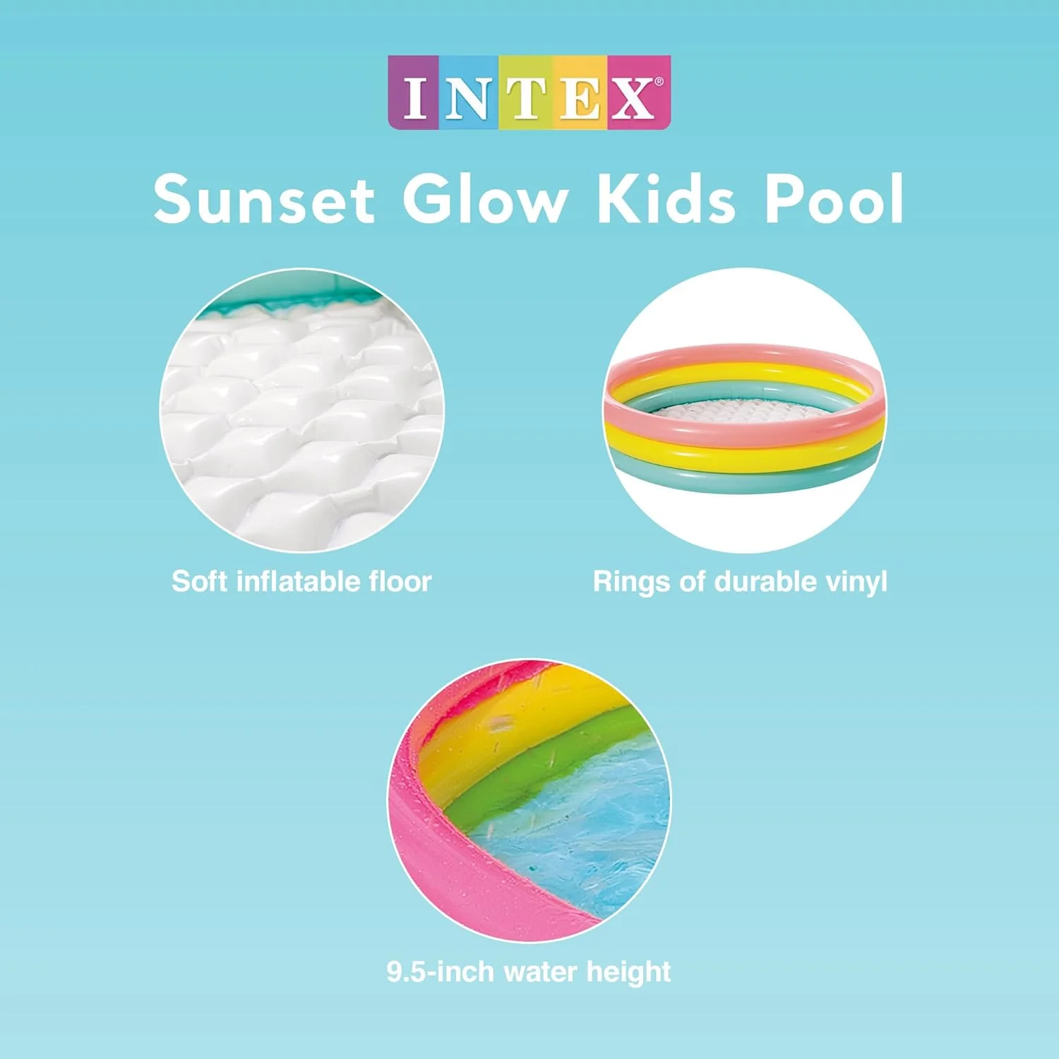 Intex Sunset Glow Inflatable Kids Pool – 147 x 33 cm | Ages 2+ | Multicolor - Image 3
