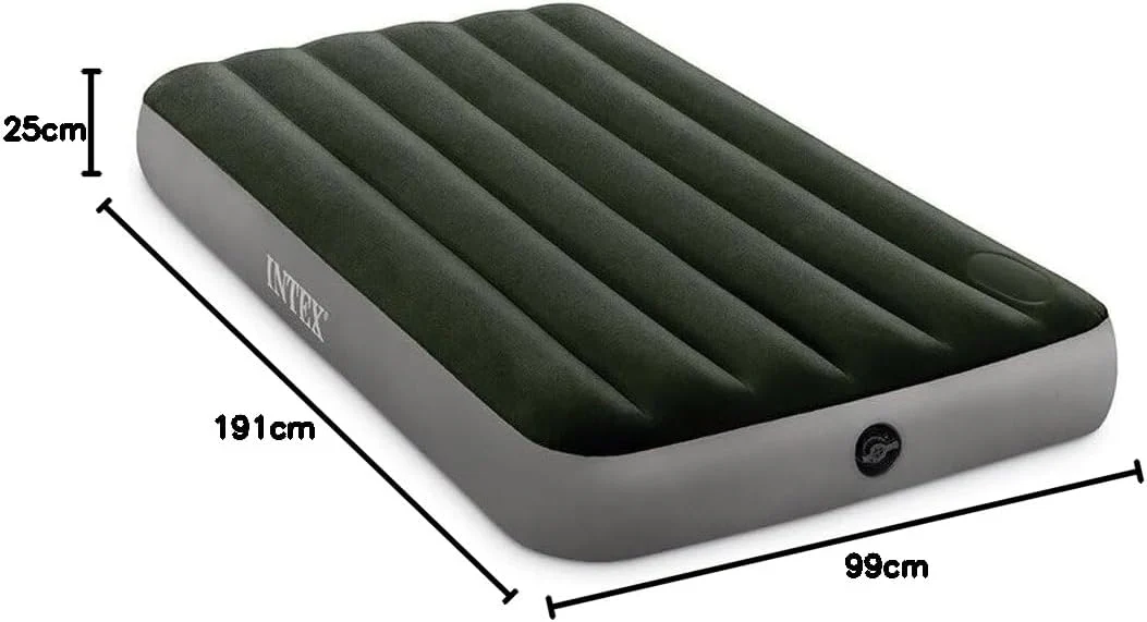 Intex Twin Dura-Beam Downy Airbed with Foot Pump – Compact 99x191x25 cm Inflatable Mattress - Image 2