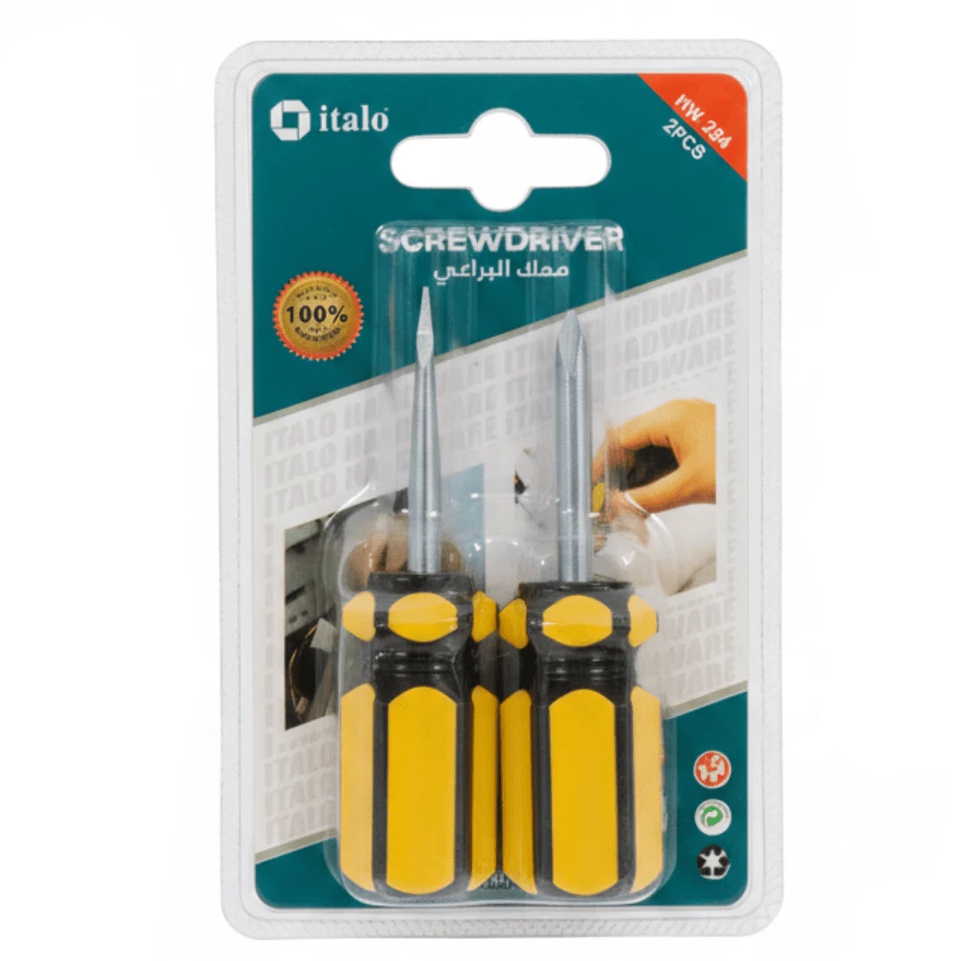 Italo Screwdriver Set 2 PCS – 8×9cm | Flathead & Phillips Head - Image 2