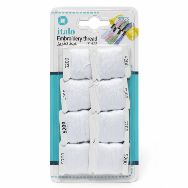 Italo Embroidery Thread White – 8 Pcs Set (IT-435)