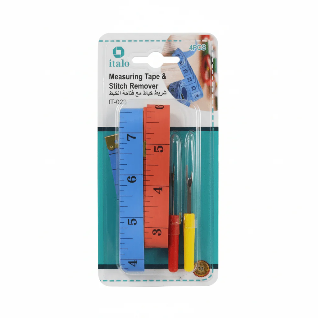 Italo Measuring Tape & Stitch Remover Set – 1.5M, 4PCS Assorted