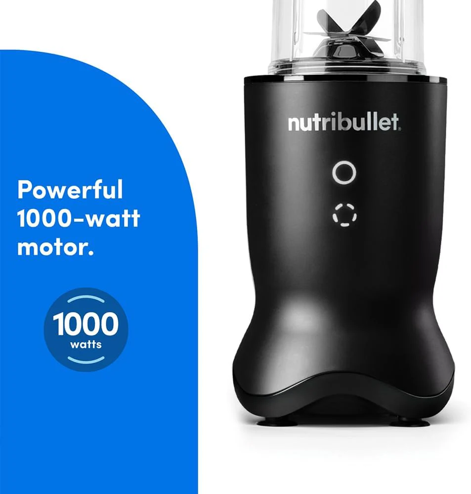 Nutribullet Ultra 1000W High-Speed Blender, Multi-Functional, Quiet Motor, Tritan™ Renew Cups, Rapid Extractor Blades, BPA-Free, Shatter-Resistant, Glow Interface,NBU-500AK, Black - Image 2