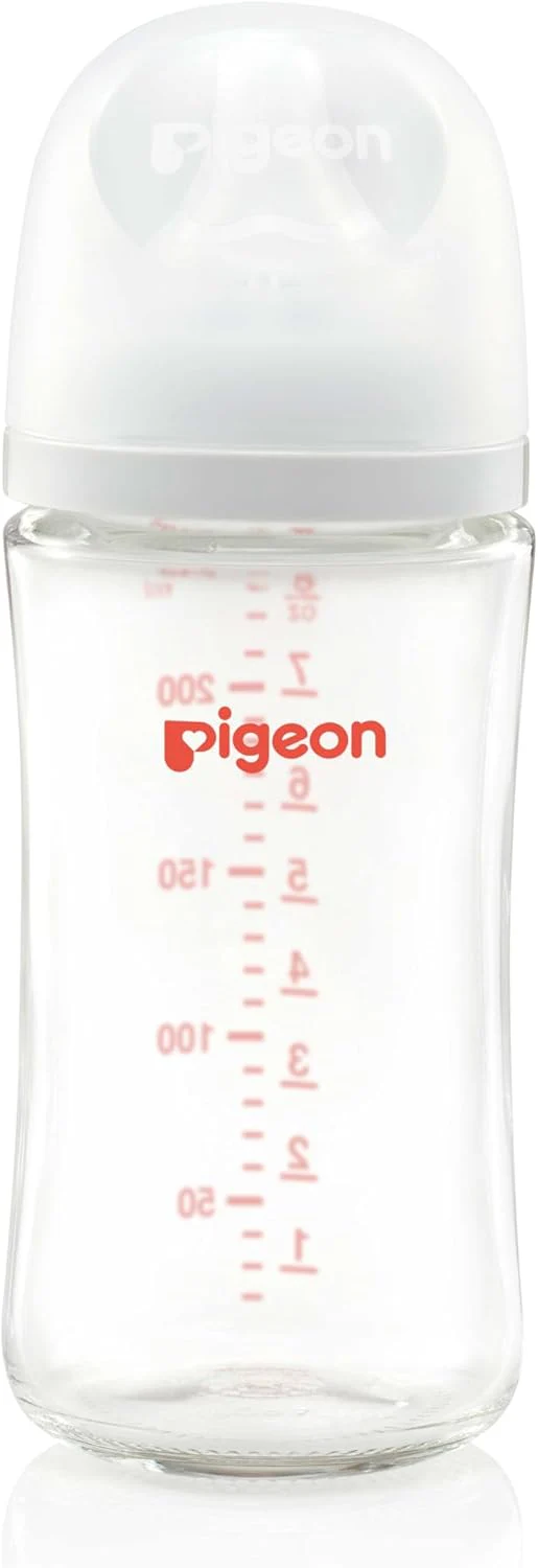 Pigeon Softouch Wide Neck Feeding Glass Nursing Bottle, Medium Nipple Size, BPA Free, 3 + Months, 240ml - Image 2