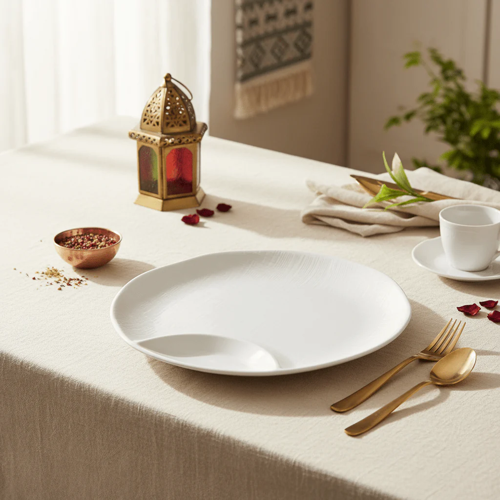 Symphony Round Plate White Ceramic Tile – 2" Round, 2.3 cm Thickness - Image 2