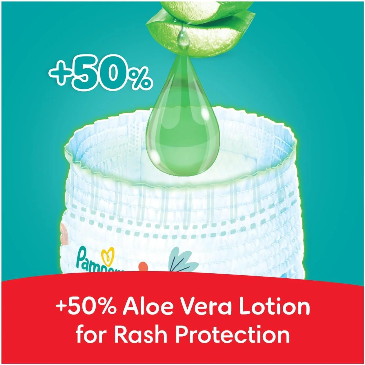 Pampers Rash Protection Pants Diapers, Size 4, 9-14kg, +50% Aloe Vera Lotion, 360° Leak-Free Fit for up to 100% Leakage Protection, Value Pack, 24 Count - Image 4