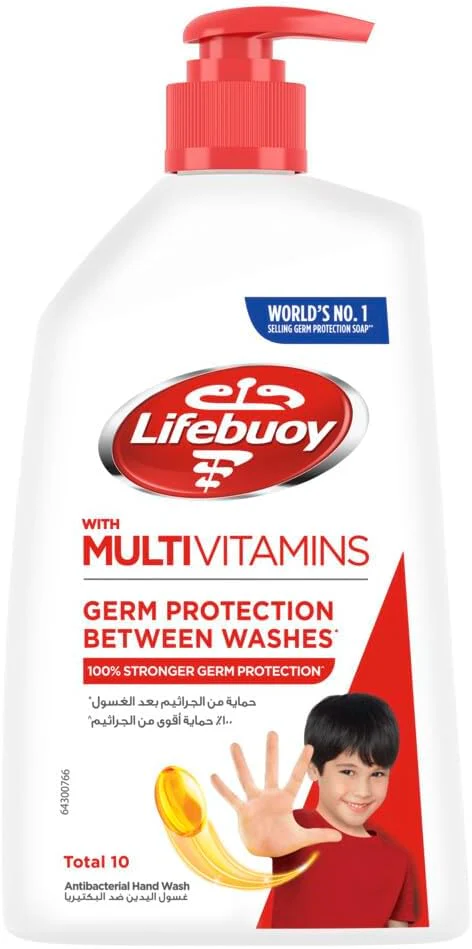 Lifebuoy Hand Wash, Total 10, for 100% stronger germ protection in 10 seconds, 500ml