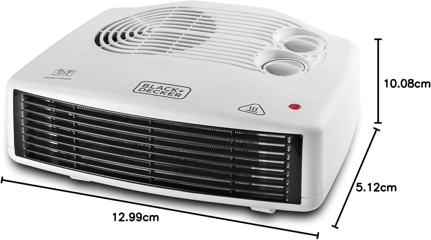 Black+Decker 2400W Horizontal Fan Heater, White, Hx230-B5 - Image 2
