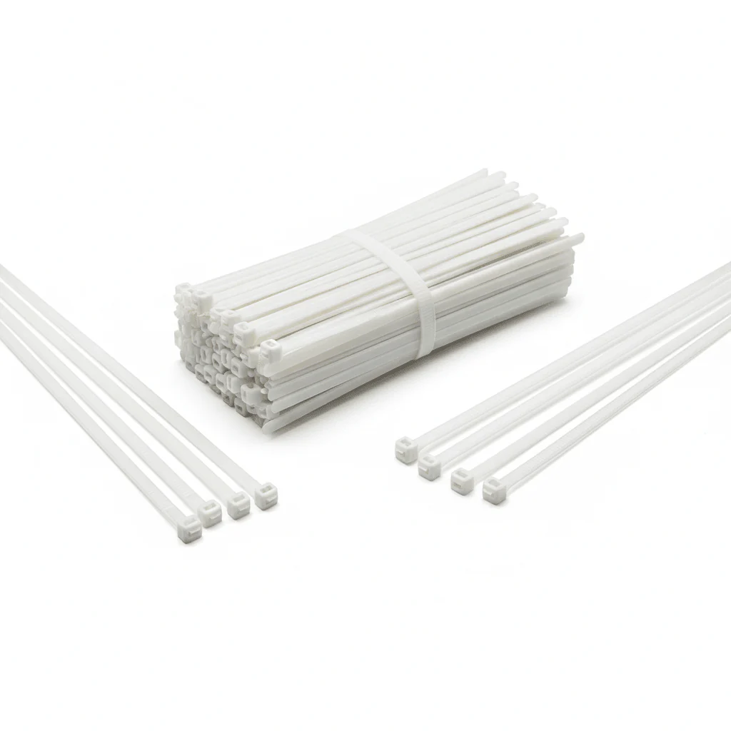 Jiham 100pcs Nylon Cable Tie 4.8mm*400mm, White