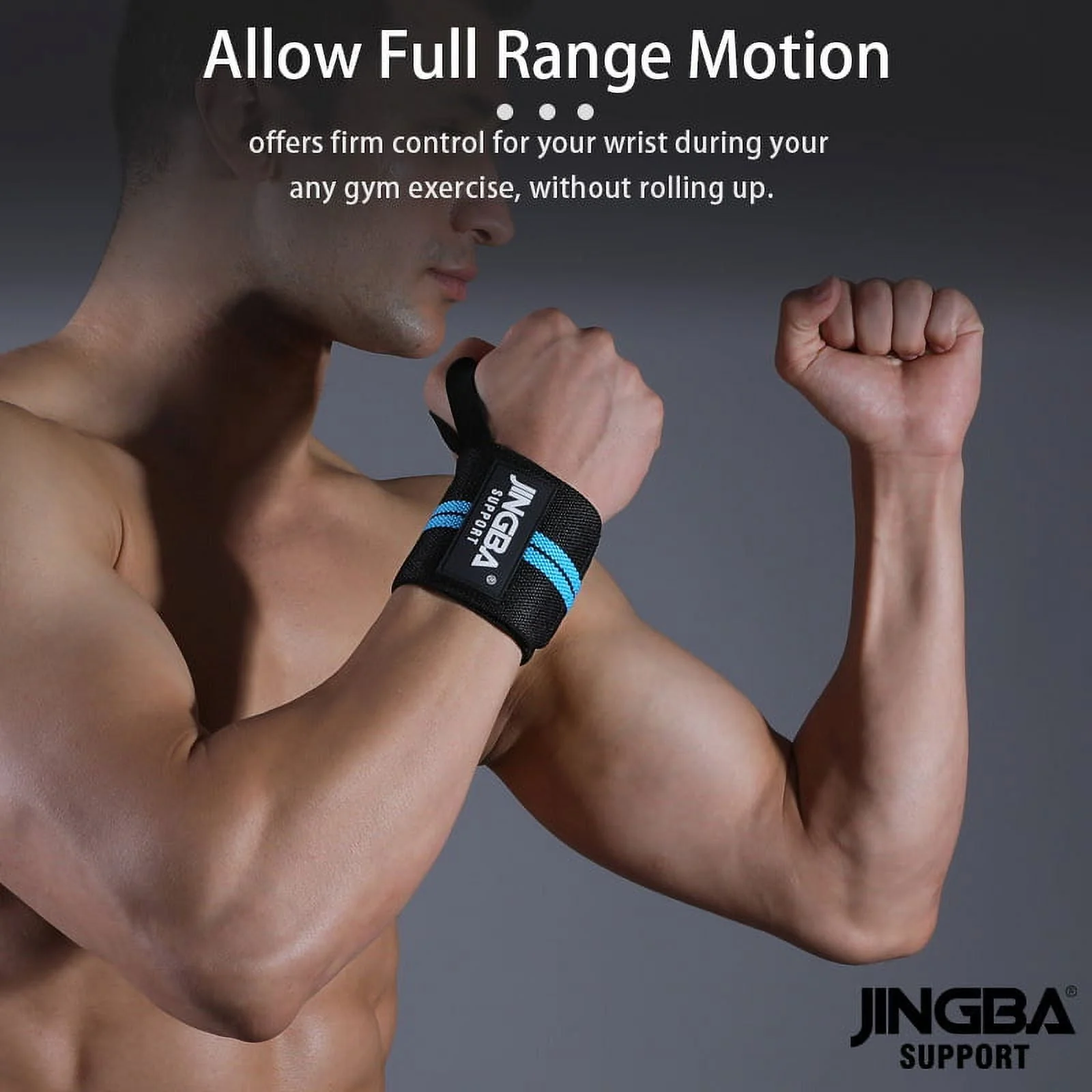 Jingba Wrist Support Brace JB-4235B – Black/Blue - Image 2
