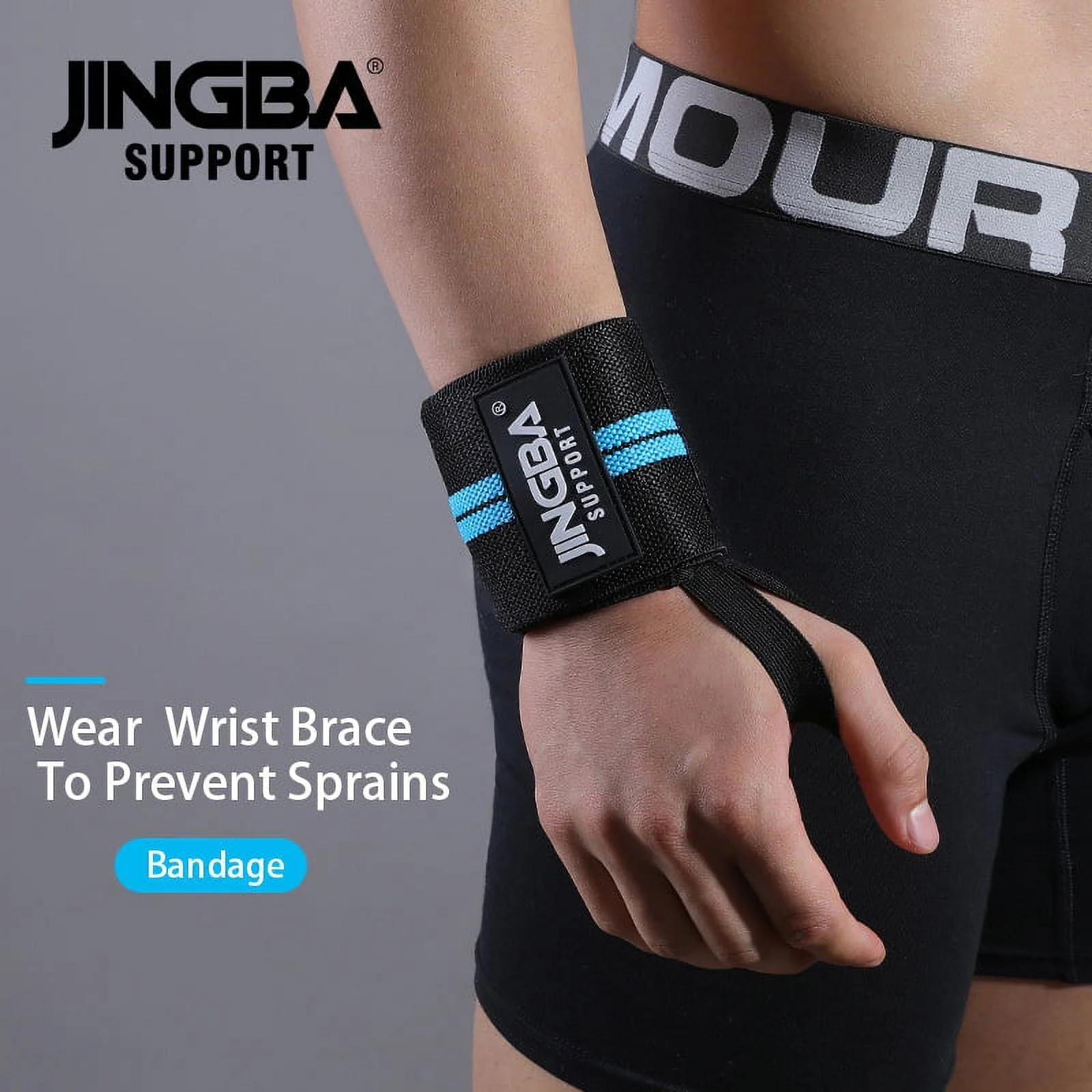 Jingba Wrist Support Brace JB-4235B – Black/Blue - Image 3